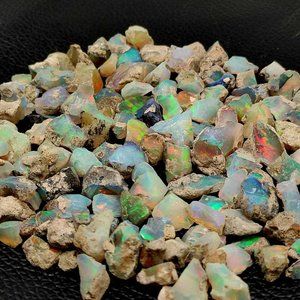 50.00 Cts. 100% Natural Raw Ethiopian Opal Fire Play Rough Cabochon Chakra Lot